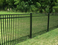 [75 Feet Of Fence] 4' Tall Black Ornamental Aluminum Flat Top Complete Fence Package