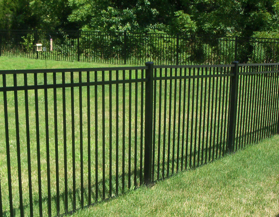 [350 Feet Of Fence] 5' Tall Black Ornamental Aluminum Flat Top Complete Fence Package