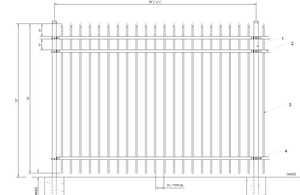 [250' Length] 6' Ornamental Spear Top Complete Fence Package