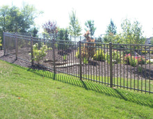 6' x 6' Aluminum Ornamental Flat Top Series A 3-Rail - Standard Picket