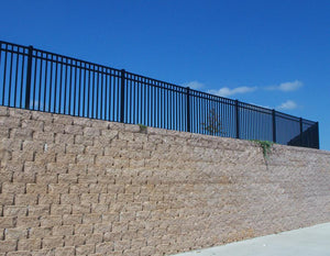 6' x 6' Aluminum Ornamental Flat Top Series A 3-Rail - Standard Picket