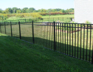 6' x 6' Aluminum Ornamental Flat Top Series A 3-Rail - Standard Picket