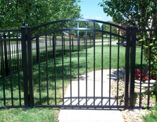 3-1/2' Aluminum Ornamental Single Swing Gate - Flat Top Series C - Over Arch