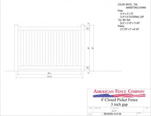 [50 Feet Of Fence] 4' Tall Closed Picket K-17 Vinyl Complete Fence Package