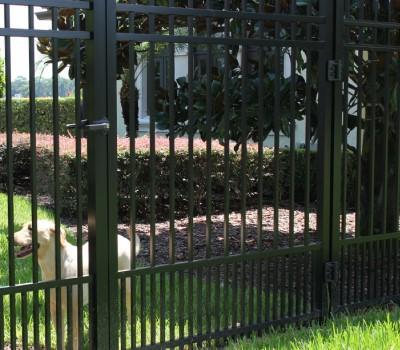 6' x 4' Aluminum Ornamental Single Swing Gate - Spear Top Series B - No Arch