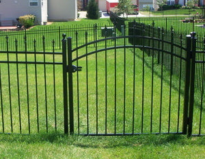 5' Aluminum Ornamental Single Swing Gate - Spear Top Series H - Over Arch
