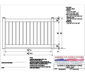AFC-C32 5' Tall x 8' Wide Privacy Fence
