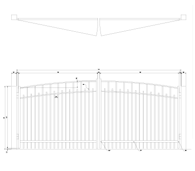 Over Arch Alternating Picket Gate