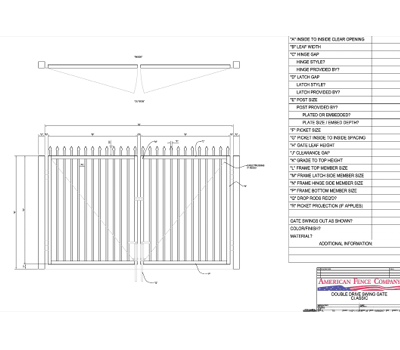 96" x 60" Spear Top Double Drive Gate