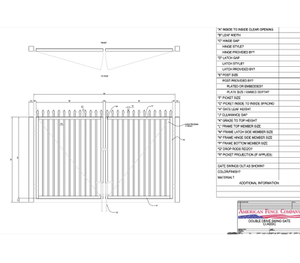 96" x 72" Spear Top Double Drive Gate