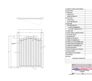 48" x 48" Overscallop Spear Top Single Swing Gate